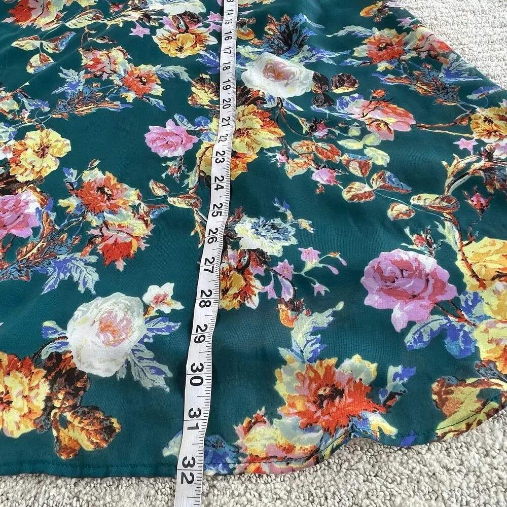 💖5/$25 Show Me Your Mumu Donna Michelle Tunic Green Yellow Lightweight  Large - Picture 10 of 12